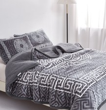 3 PC Sherpa Greek Blanket